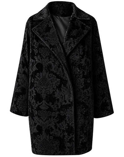CHAQUETÓN KATARINA BROCATO TERCIOPELO BARROCO NEGRO