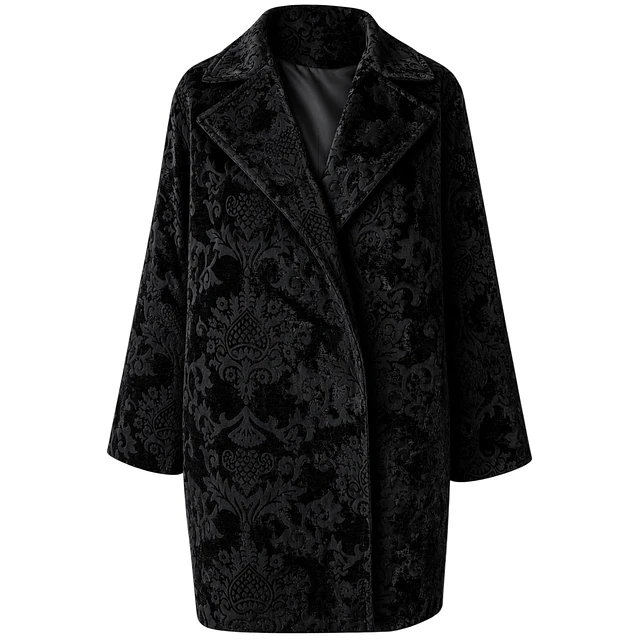 CHAQUETÓN KATARINA BROCATO TERCIOPELO BARROCO NEGRO