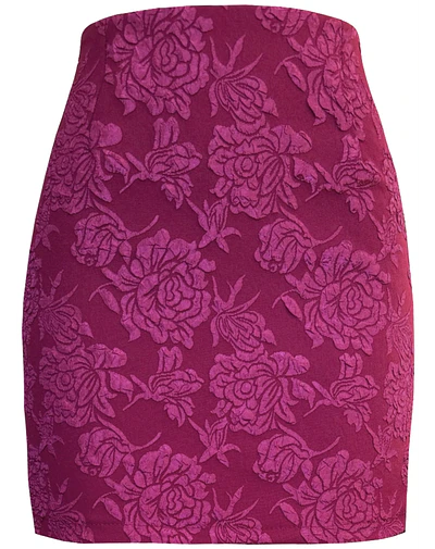 FALDA GALIA BROCATO MAGENTA FLOWERS 