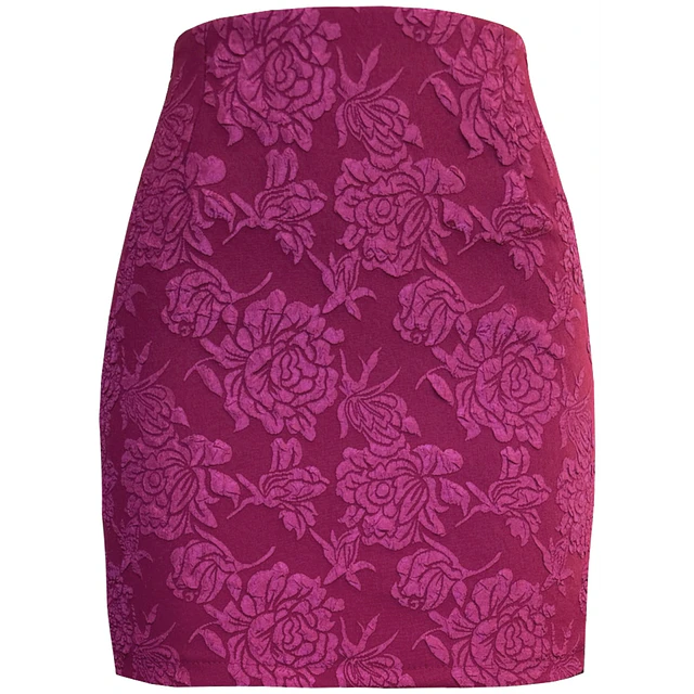 FALDA GALIA BROCATO MAGENTA FLOWERS 