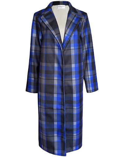 ABRIGO RENATA BRITANIA TARTAN AZUL 