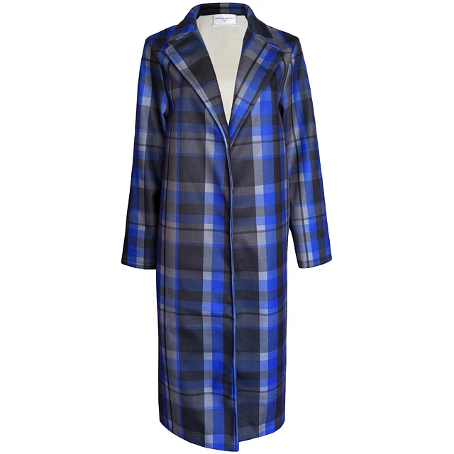 ABRIGO RENATA BRITANIA TARTAN AZUL 