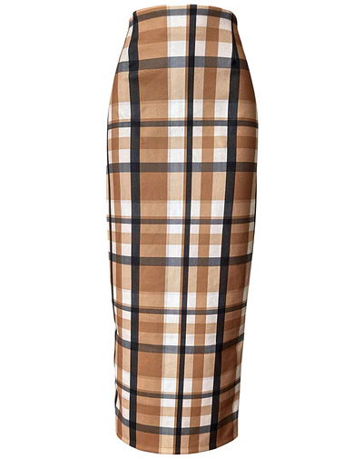 FALDA KATHERINE BRITANIA TARTAN CAMEL