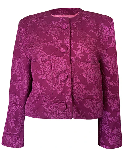 CHAQUETA SIMONETTA BROCATO MAGENTA FLOWERS