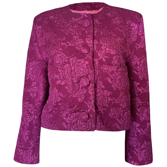 CHAQUETA SIMONETTA BROCATO MAGENTA FLOWERS