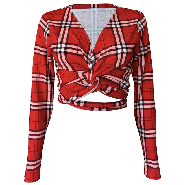 TOP AMELIA MANGAS LARGAS CUADRILLE ROJO 