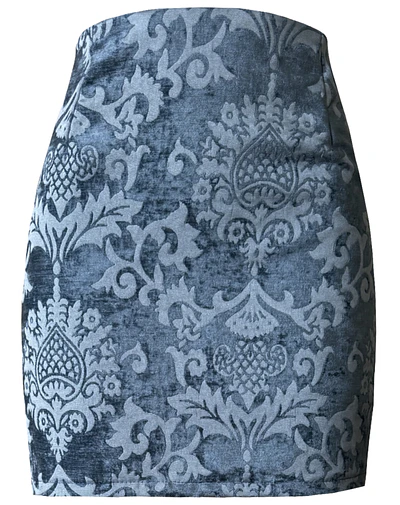 FALDA GALIA BROCATO TERCIOPELO BARROCO BLUE 