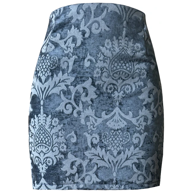FALDA GALIA BROCATO TERCIOPELO BARROCO BLUE 