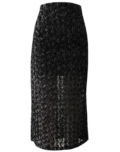 FALDA LOREDANA BLACK ROSES 