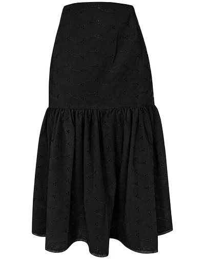 FALDA BERNARDA BRODERIE NEGRO