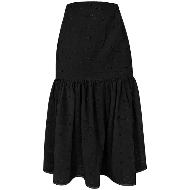 FALDA BERNARDA BRODERIE NEGRO