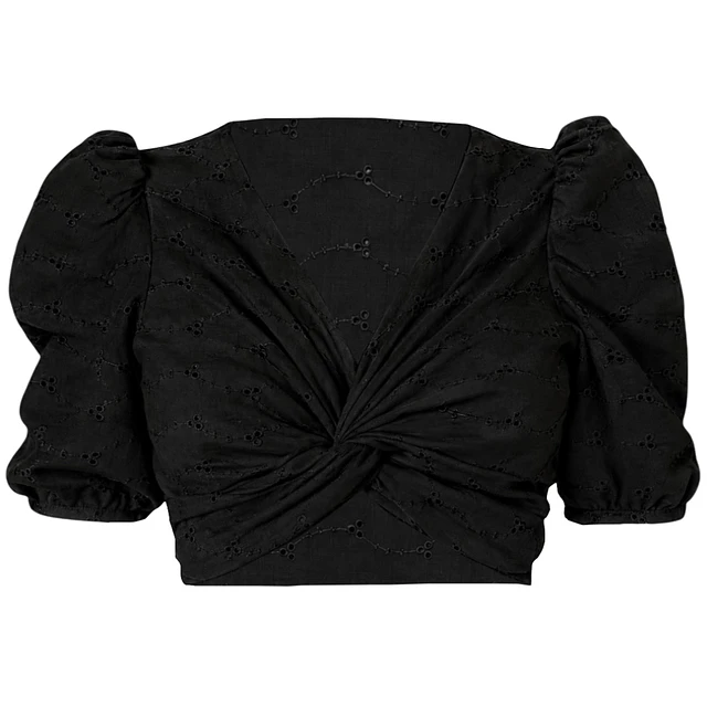 TOP OPHELIA BRODERIE NEGRO 