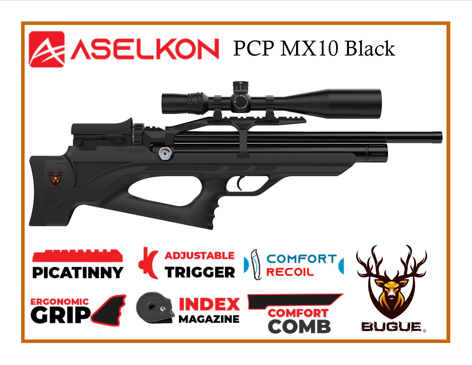 RIFLE PCP ASELKON MX10 BLACK CALIBRE 5.5 MM