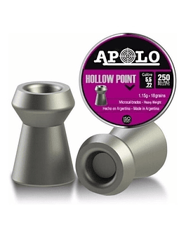 Poston Marca: APOLO Modelo: Hollow point 5.5 mm 18gr 250 unidades
