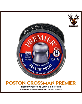 POSTON CROSSMAN PREMIER HOLLOW POINT 500 UN 14,3 GR 5.5 MM