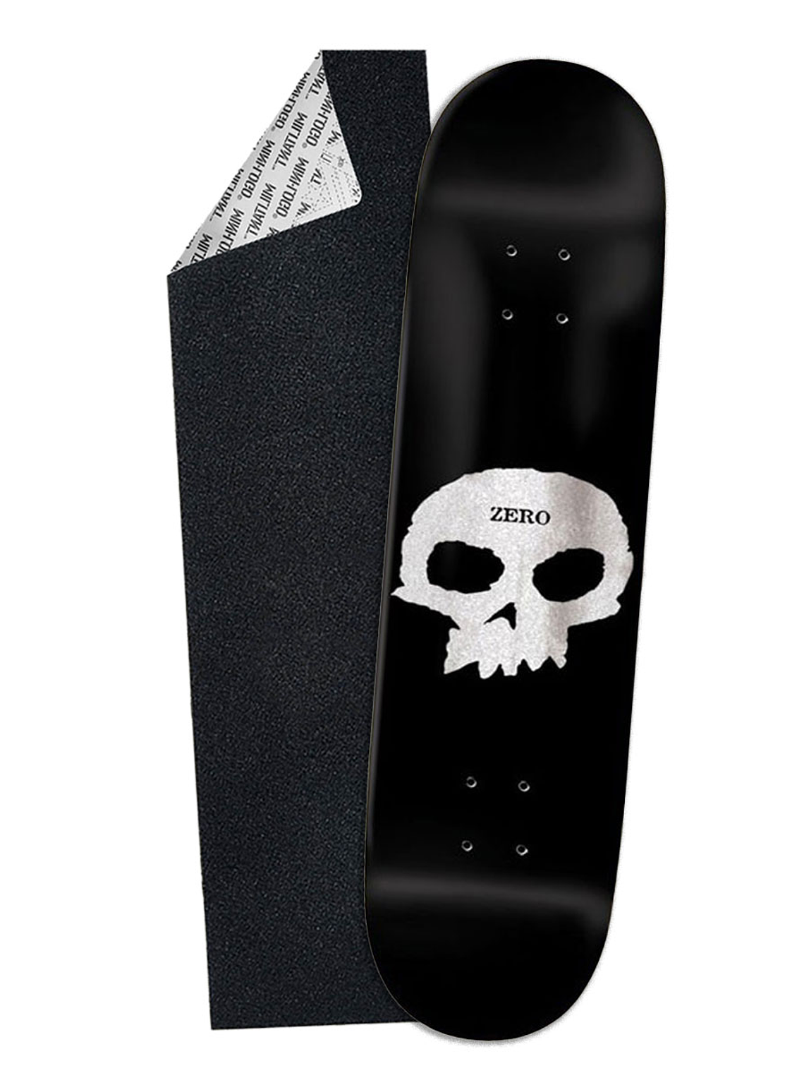 Tabla Skate Zero 8.25 Single Skull Negra + Lija Mini Logo 4