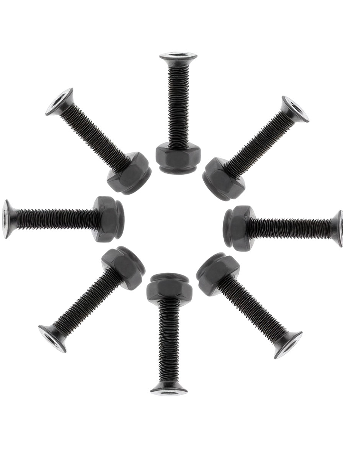 Pernos Skate Tornillos + Tuercas De Seguridad 8 Unidades 8mm Negro 5