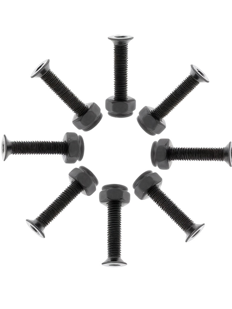 Pernos Skate Tornillos + Tuercas De Seguridad 8 Unidades 8mm Negro 5