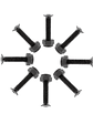 Pernos Skate Tornillos + Tuercas De Seguridad 8 Unidades 8mm Negro - Miniatura 5