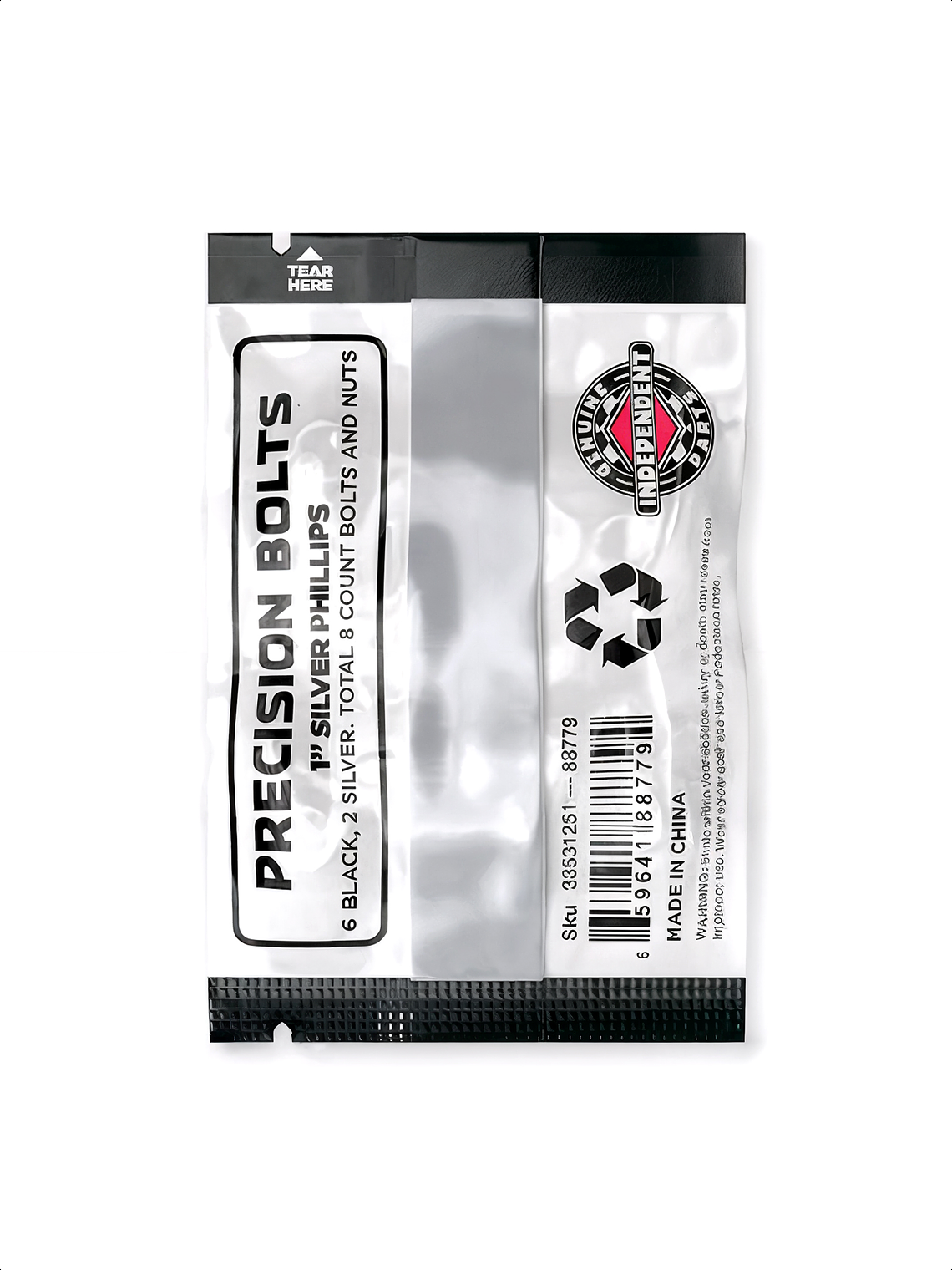 Pernos Skate Independent 1 Pulgada Phillips Negro & Gris 3