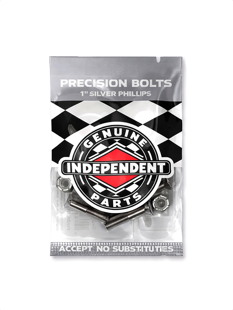 Pernos Skate Independent 1 Pulgada Phillips Negro & Gris 1