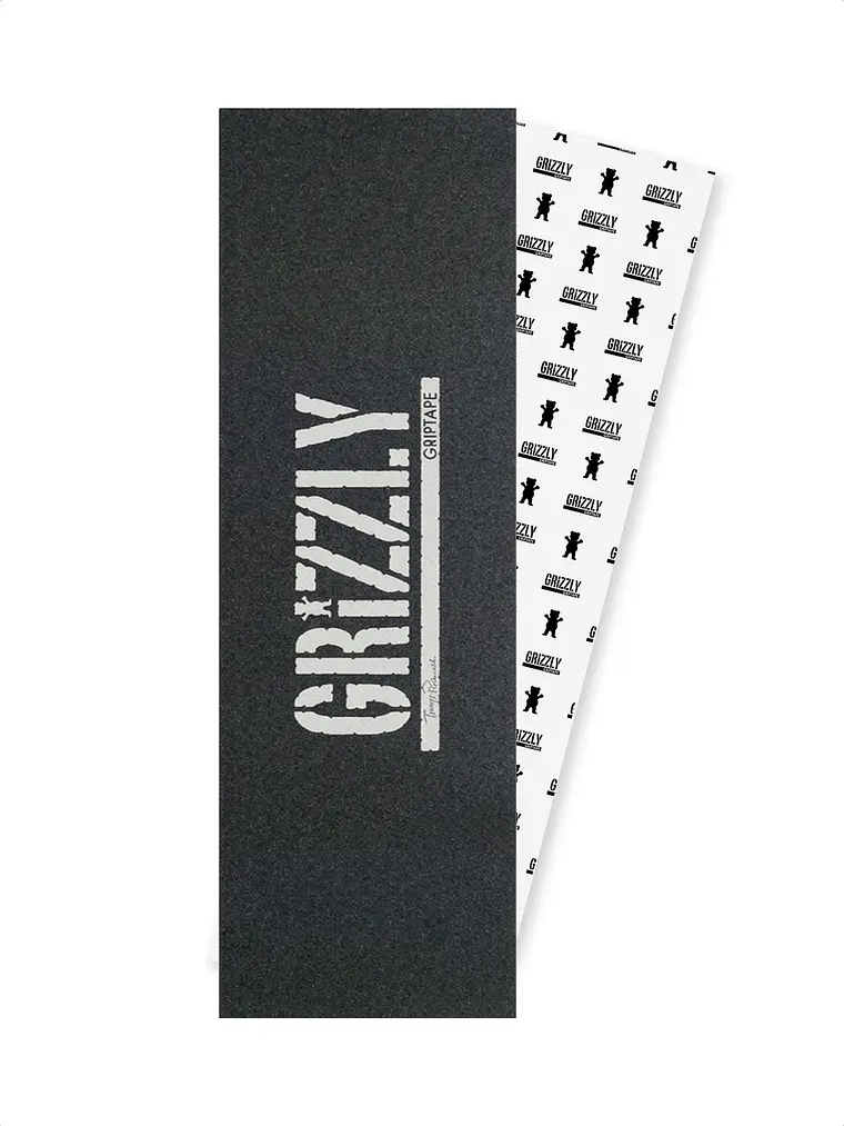 Lija de Skate microperforada Grizzly Griptape letras blancas 1