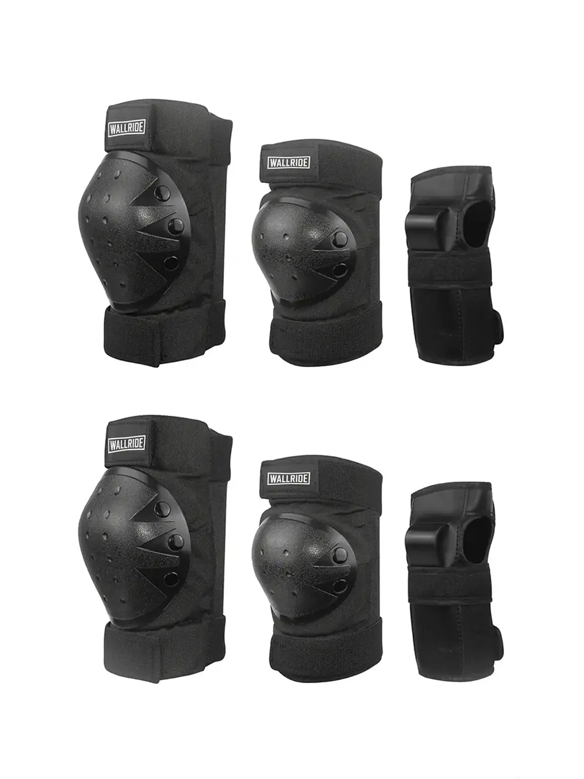Set Protecciones Wallride S-M Skate Roller 6 Piezas Negro 2