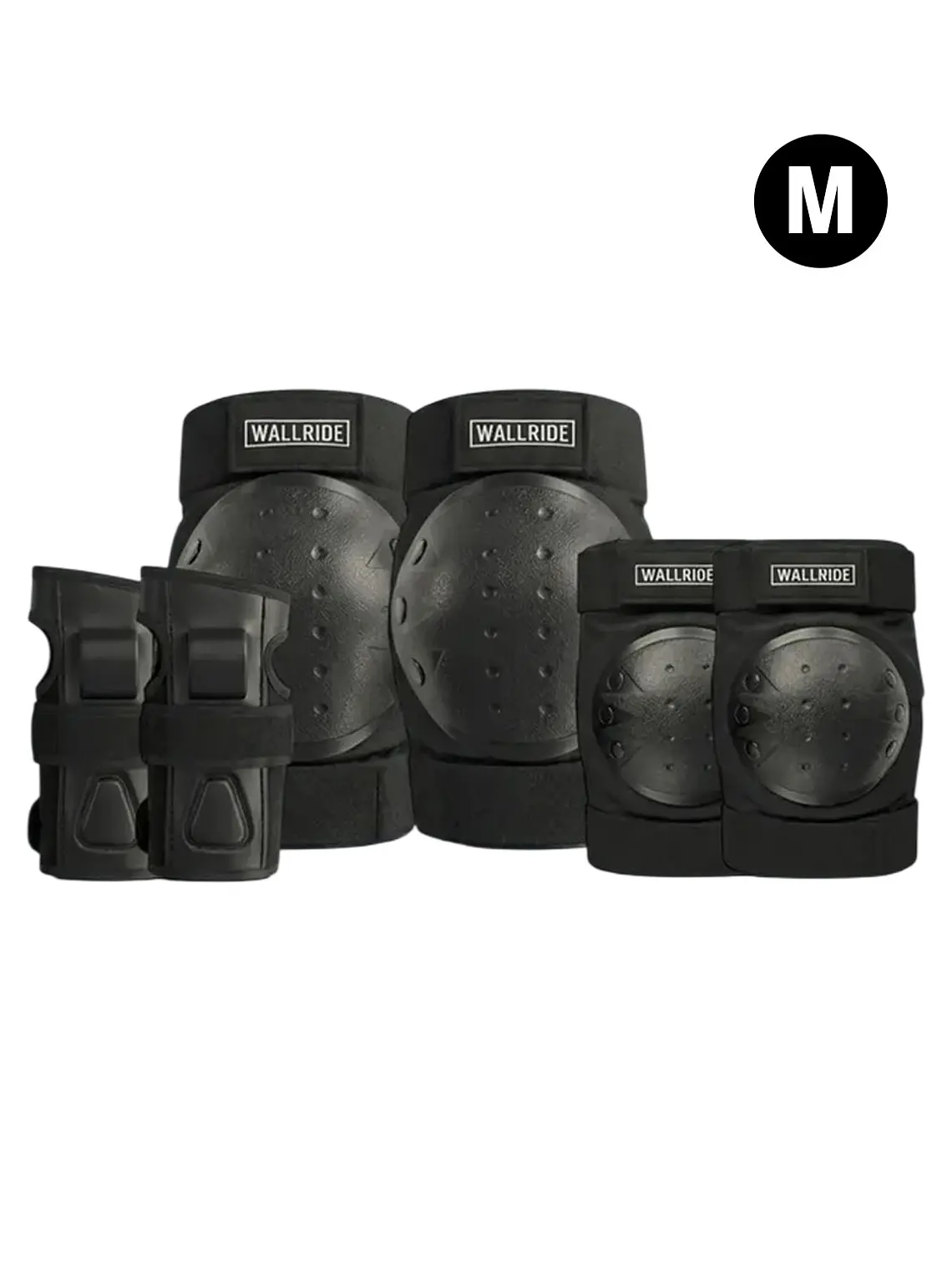 Set Protecciones Wallride S-M Skate Roller 6 Piezas Negro 1