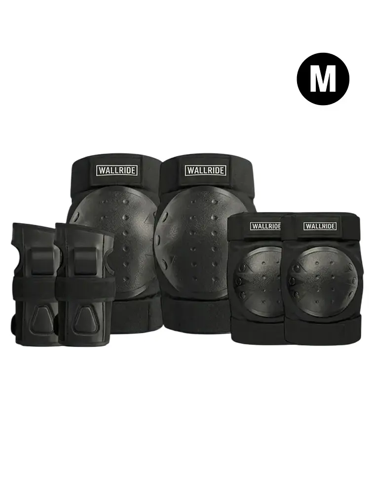 Set Protecciones Wallride S-M Skate Roller 6 Piezas Negro 1