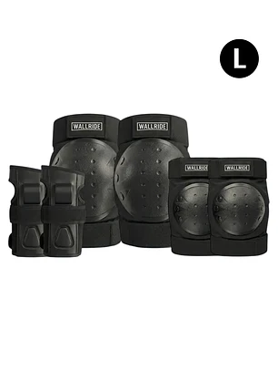 Set Protecciones Wallride L-xl Skate Roller 6 Piezas Negro
