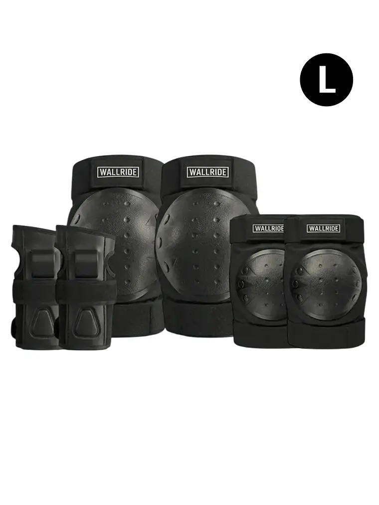 Set Protecciones Wallride L-xl Skate Roller 6 Piezas Negro 1