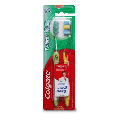 Cepillo Dental Colgate Twister medio 2 Unidades