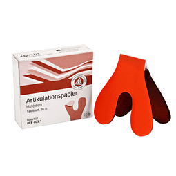 Material Dental Papel Articular Herradura Rojo 12 block con 12 hojas