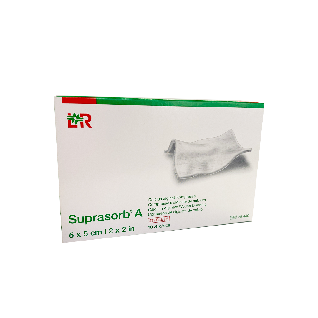 SUPRASORB A+AG COMPRESA ALGINATO DE CALCIO MAS PLATA 5X5CM.