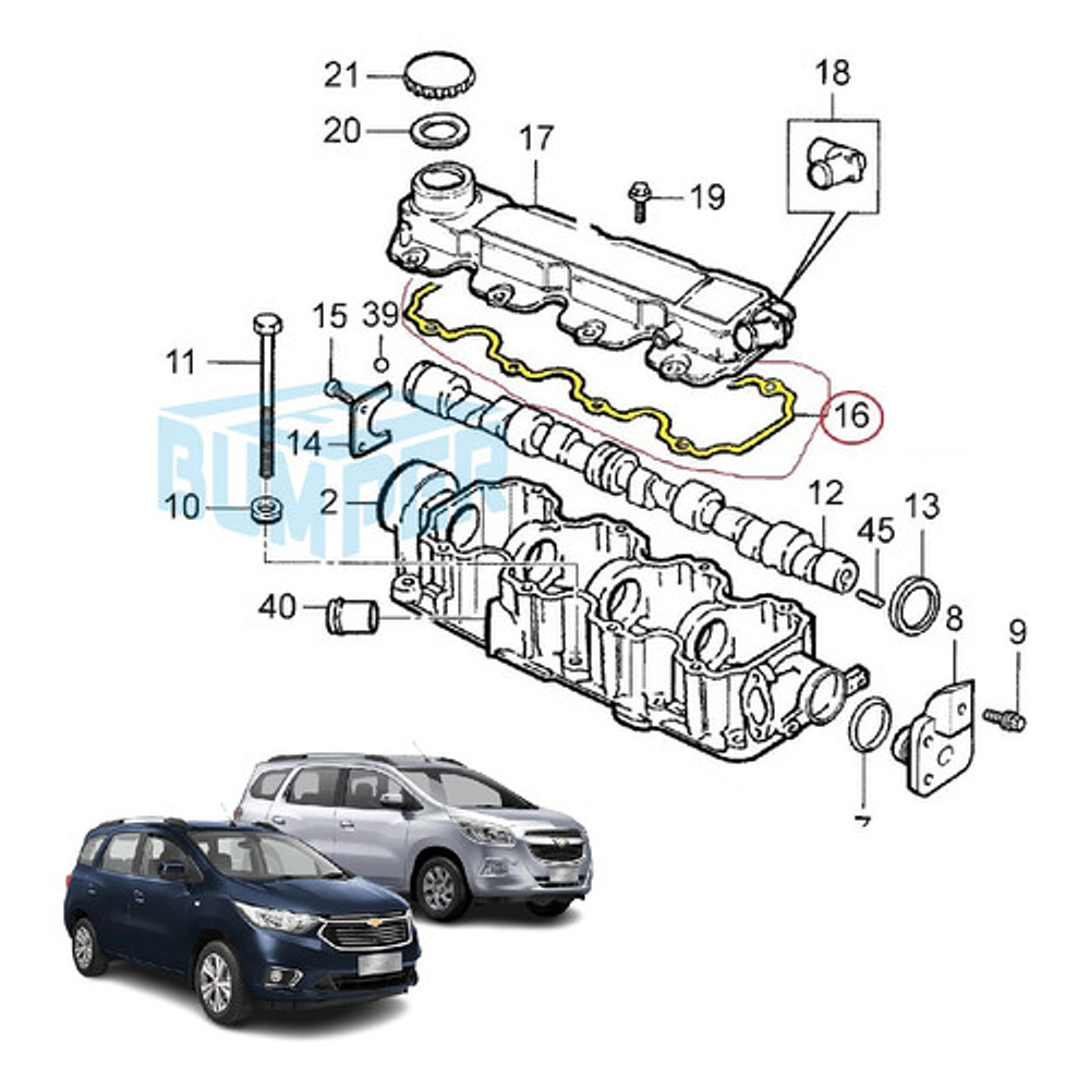 Empaque Tapa De Balancines Chevrolet Spin 1.8 L - Original