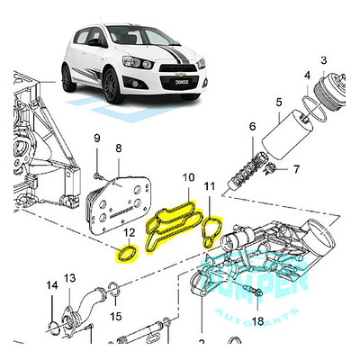 Kit Empaques Enfriador D Aceite - Chevrolet Sonic 1.6 L Gm