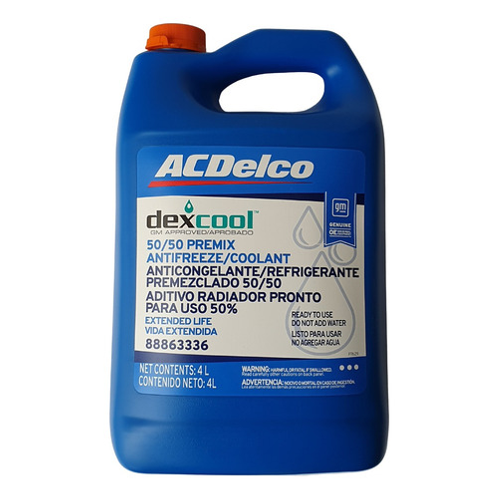 Líquido Refrigerante/anticongelante Acdelco 88863336 Dexcool Naranja En Bidón 4l