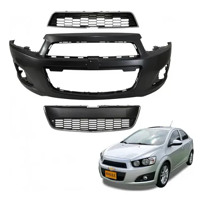 Parachoque Delantero Chevrolet Sonic + 2 Rejillas + 2 Cromos