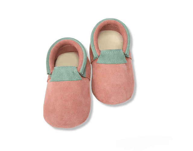 Moccs clásico rosa con verde menta oferta