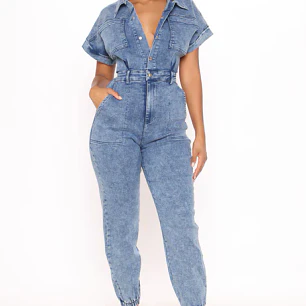 JUMPSUIT DE JEANS FASHION NOVA