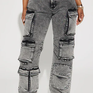 JEANS CARGO AMARRAS FASHION NOVA
