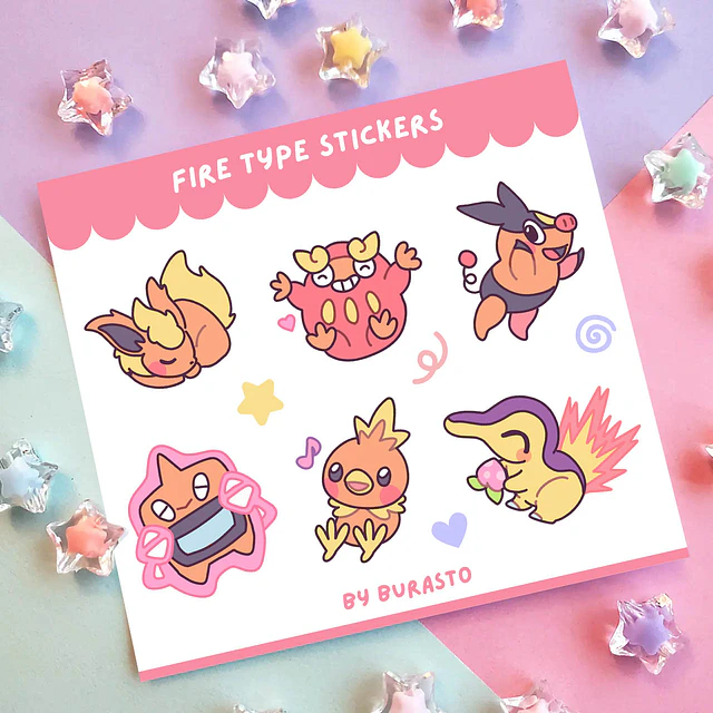 Fire Type Stickers