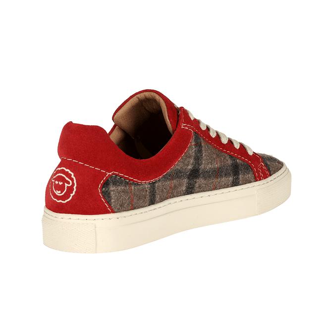 Red Brown Plaid Wool Sneakers Just Burel