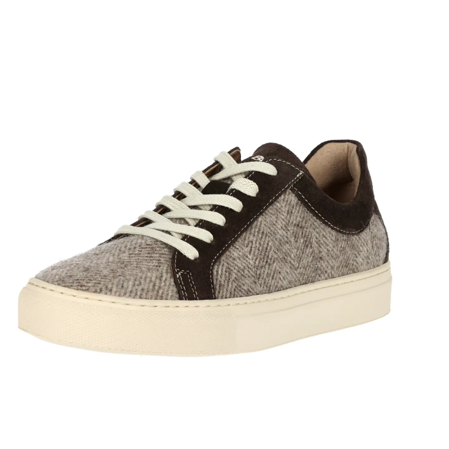 Brown Herringbone Wool Sneaker - Just Burel 1