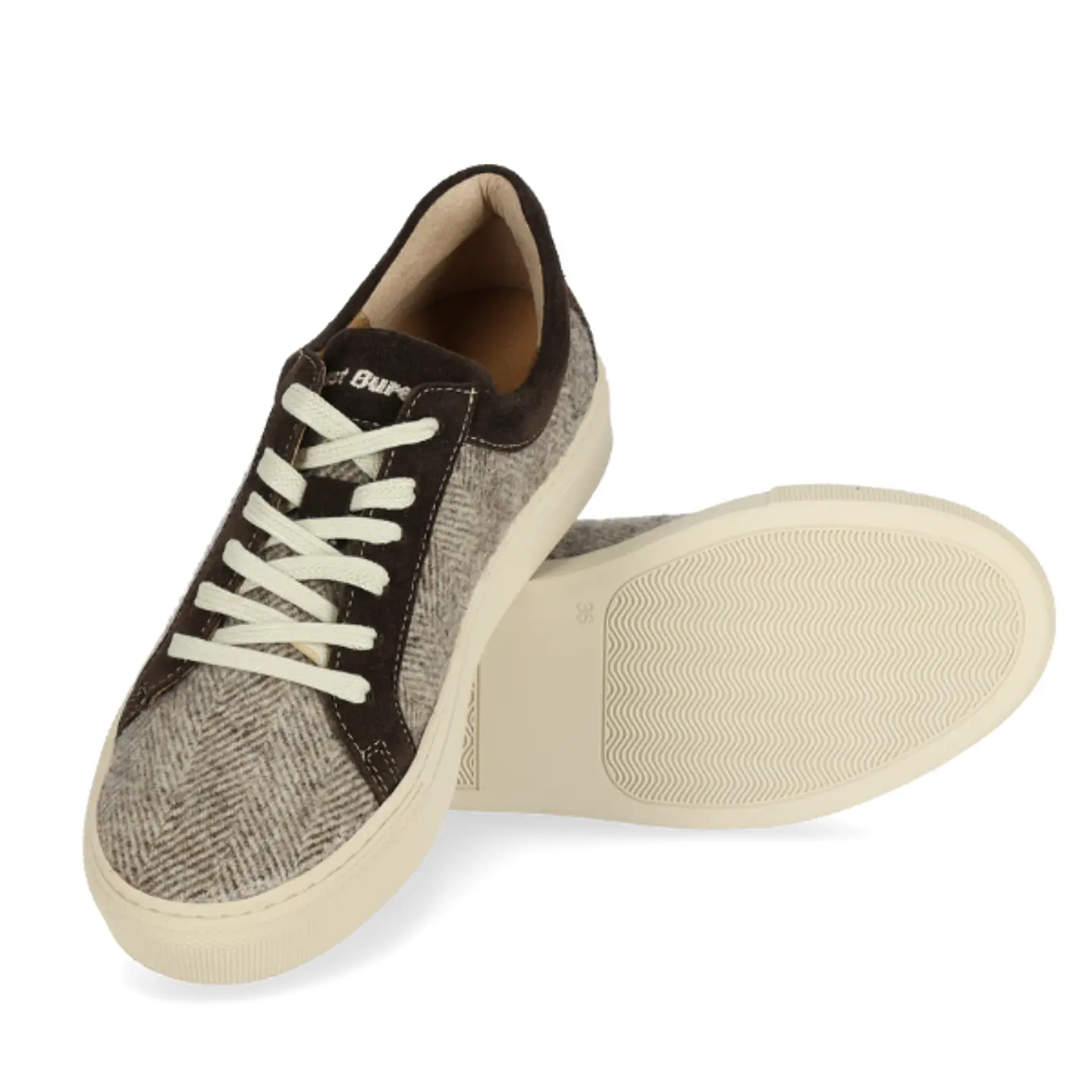 Brown Herringbone Wool Sneaker - Just Burel 5