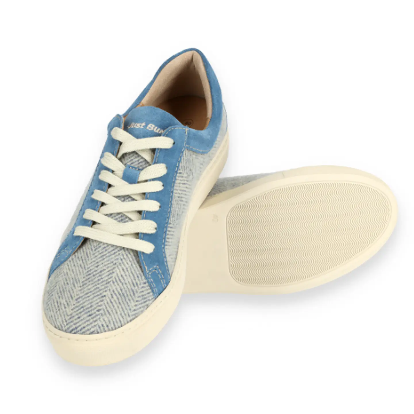 Light Blue Herringbone Wool Sneakers Just Burel 5
