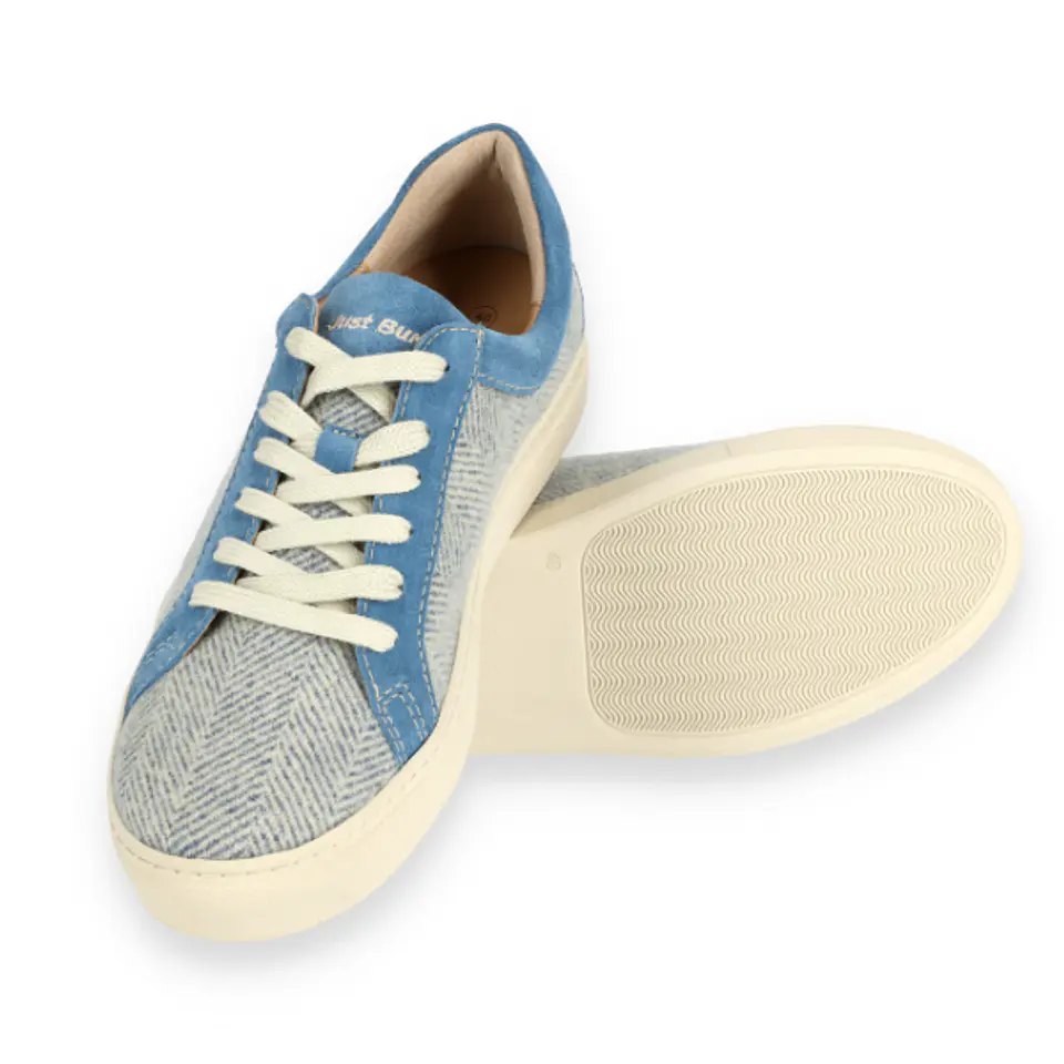 Light Blue Herringbone Wool Sneakers Just Burel 5
