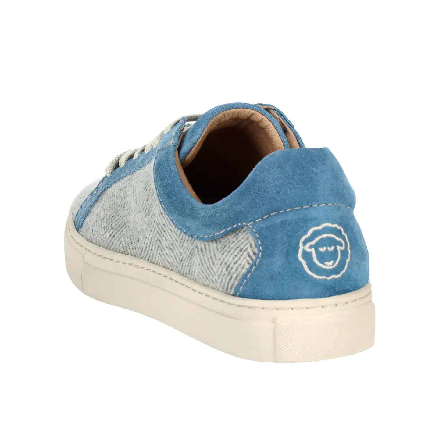Light Blue Herringbone Wool Sneakers Just Burel 2