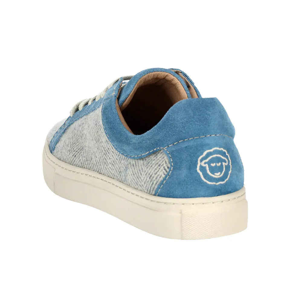Light Blue Herringbone Wool Sneakers Just Burel 2