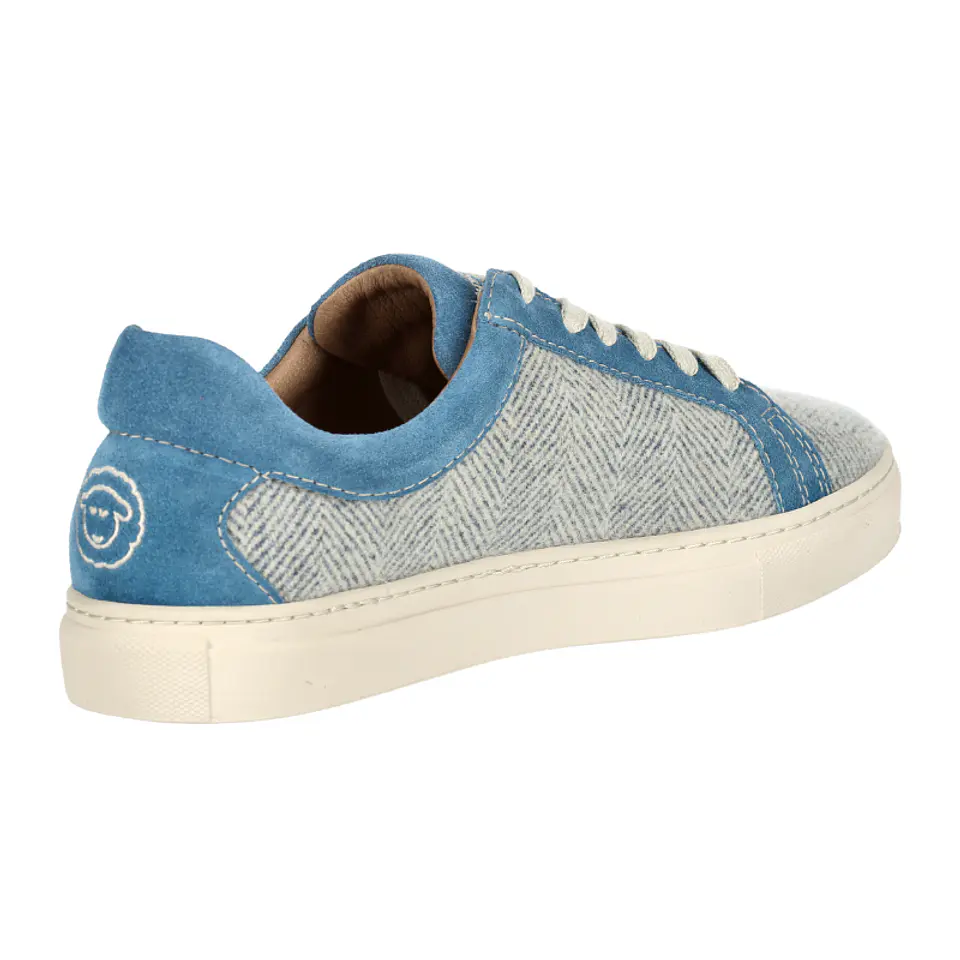 Light Blue Herringbone Wool Sneakers Just Burel 4